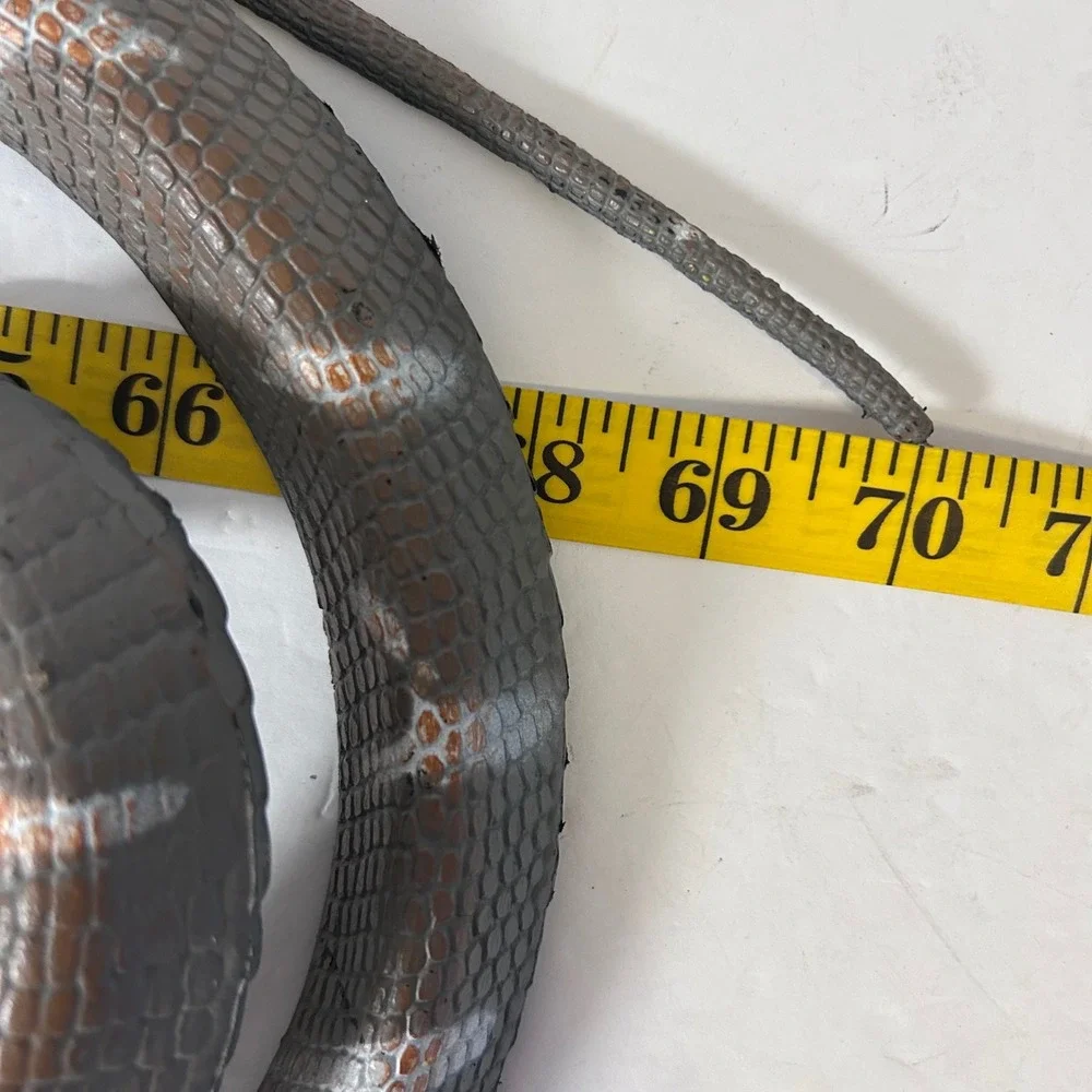 UsedToys R Us Realistic King Cobra Rubber Snake Figure 70 Inch Brown Yellow Prop